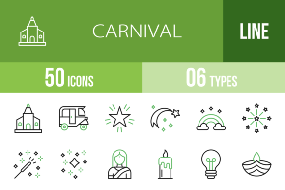 50 Carnival Green & Black Icons for Vibrant Projects