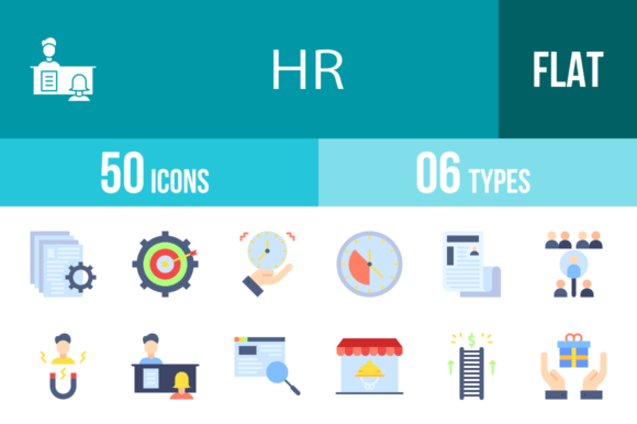 50 HR Flat Multicolor Icons: A Visual Toolkit for Modern Teams