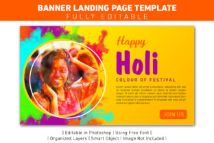 Celebrate Holi: Vibrant Banner Landing Page Templates