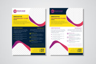 Crafting Modern Corporate Visuals with Vertical Flyer Technology Blue Purple