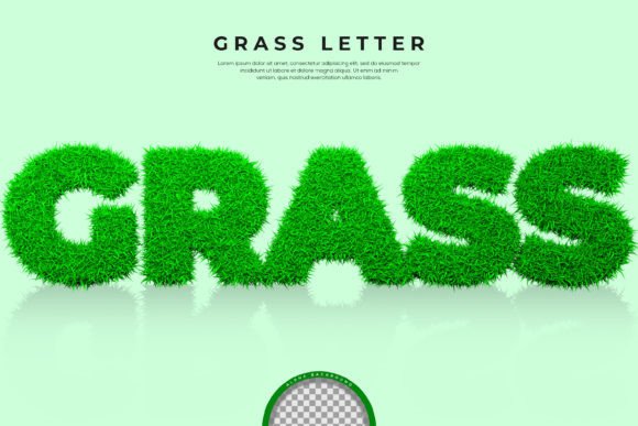 Green Grass of Green Grass in 3d: A Designer's Realistic 3D Rendering Text