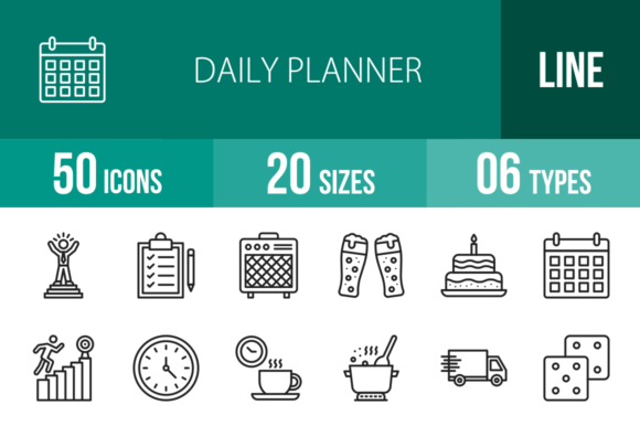 Master Your Schedule: The Power of 50 Daily Planner Line Icons