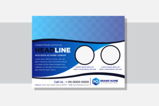 Modern Design with Horizontal Flyer Light Blue Gradient
