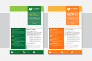 Modern Financial Brochure Design: The Green & Orange Vertical Flyer