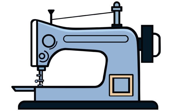 Sewing Machine Icon Illustration: A Vector Flat Design Essential