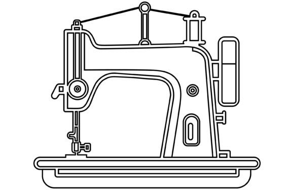 Sewing Machine Icon: Tailor Concept Visual Guide