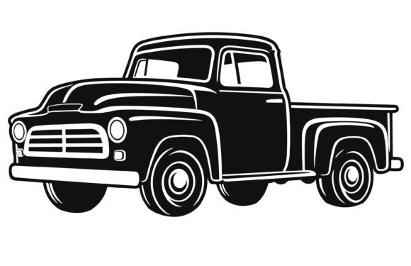 Vintage Pickup Truck Logo Monochrome: A Designer's Asset
